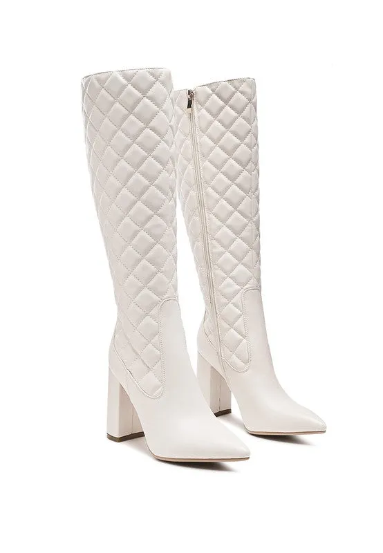 Quilted Faux Leather Boots