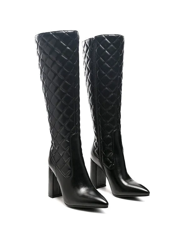Quilted Faux Leather Boots