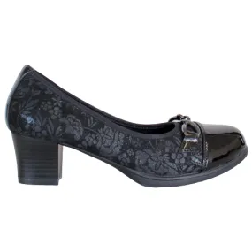 Redz Block Heeled Pumps- 6E964 - Black