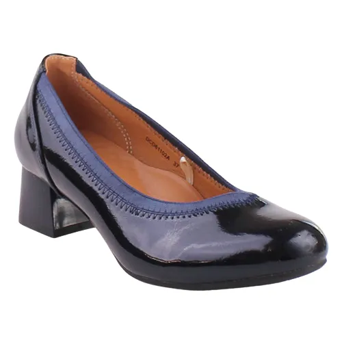 Redz Ladies Block Heeled Pumps- DCD61102A- Navy