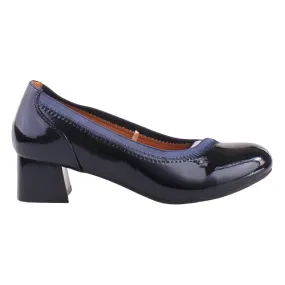 Redz Ladies Block Heeled Pumps- DCD61102A- Navy