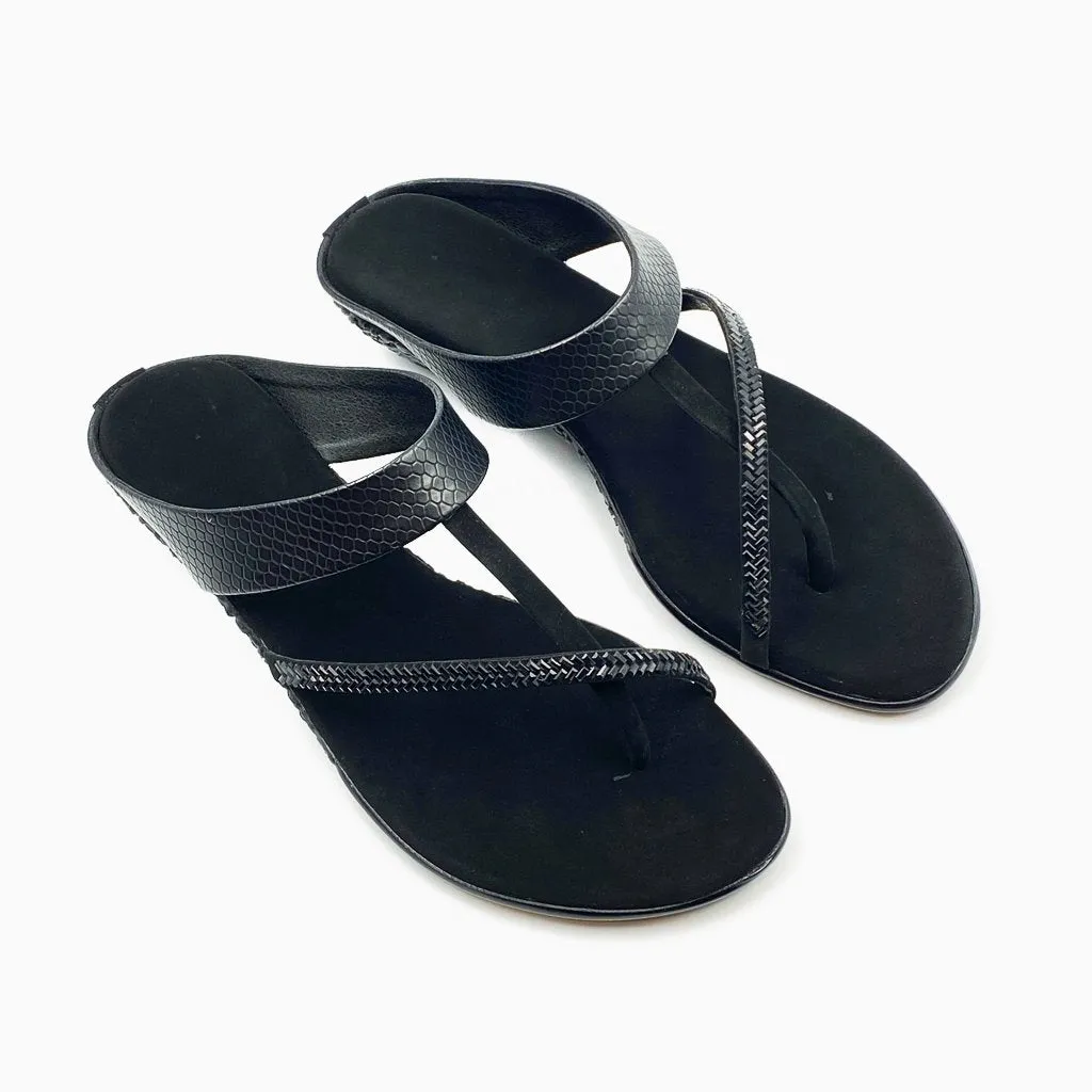 Stud Embellished Snake Print Slip Ons