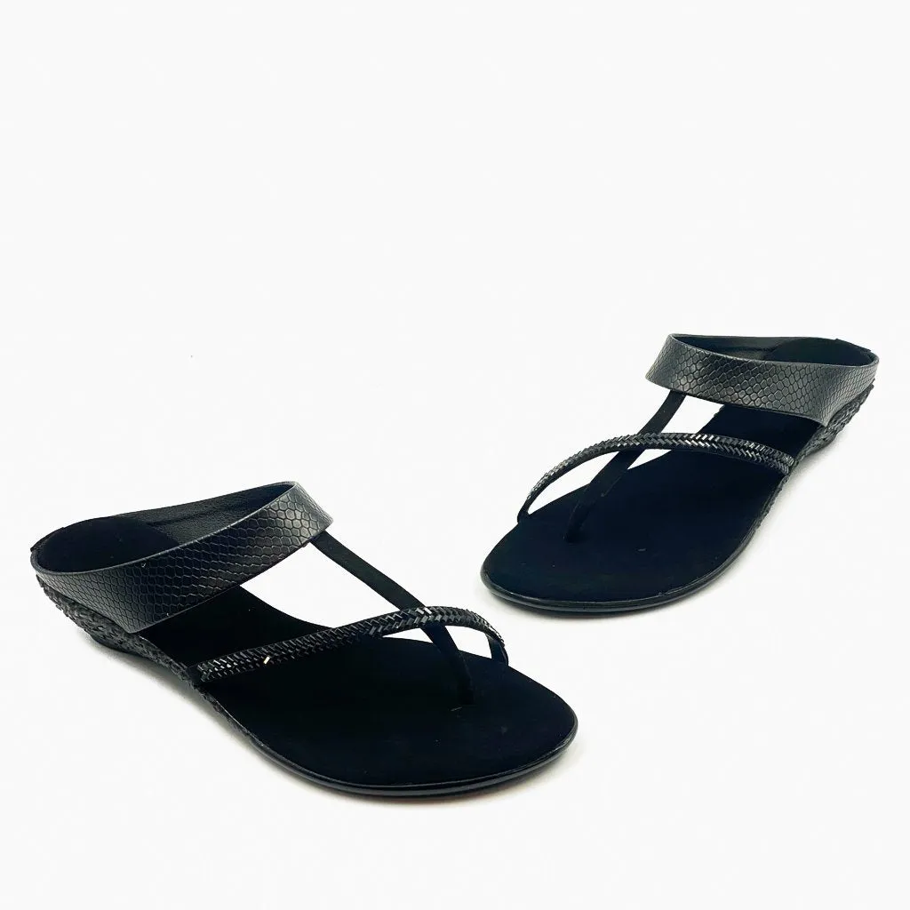 Stud Embellished Snake Print Slip Ons