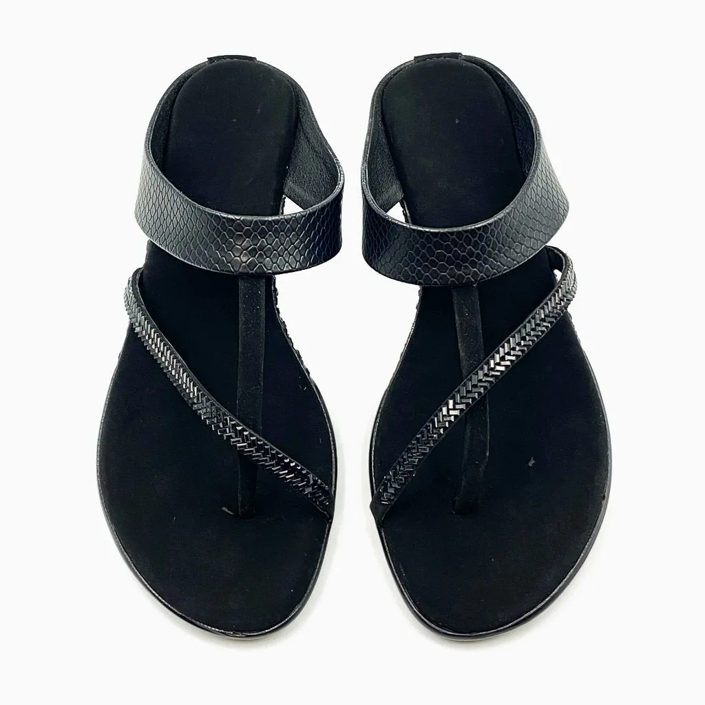 Stud Embellished Snake Print Slip Ons