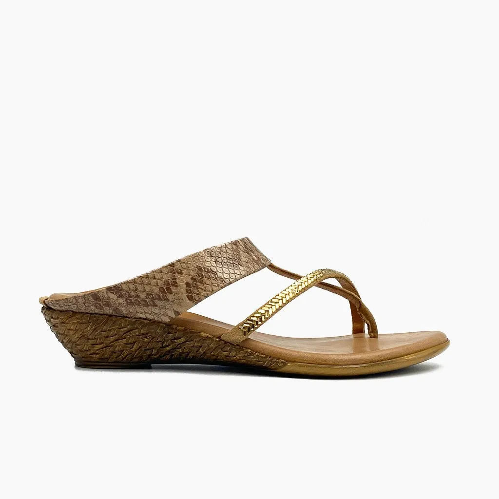 Stud Embellished Snake Print Slip Ons