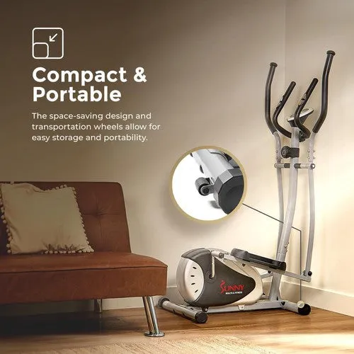 Sunny Health & Fitness 2-In-1 Upright Elliptical Full-Body Exercise Machine