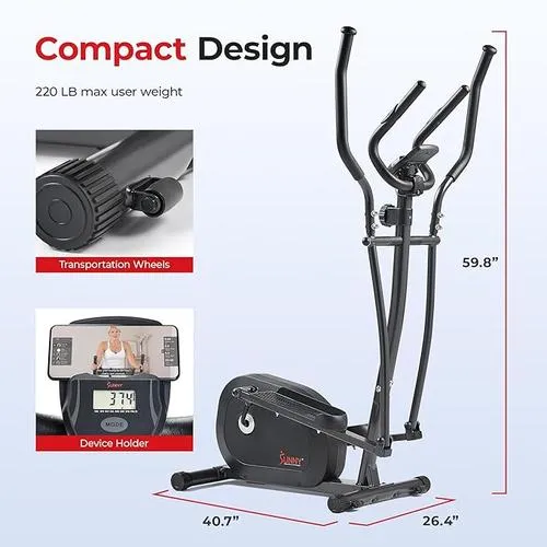Sunny Health & Fitness 2-In-1 Upright Elliptical Full-Body Exercise Machine