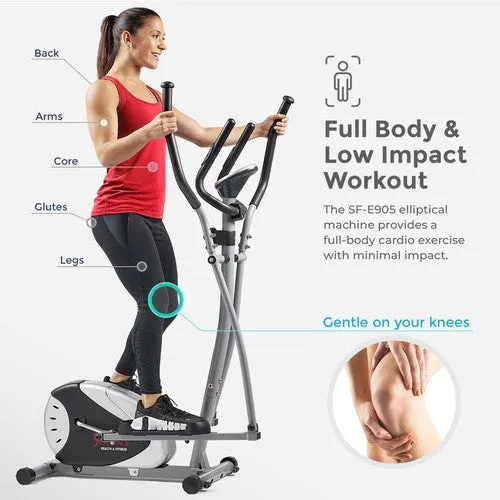 Sunny Health & Fitness 2-In-1 Upright Elliptical Full-Body Exercise Machine