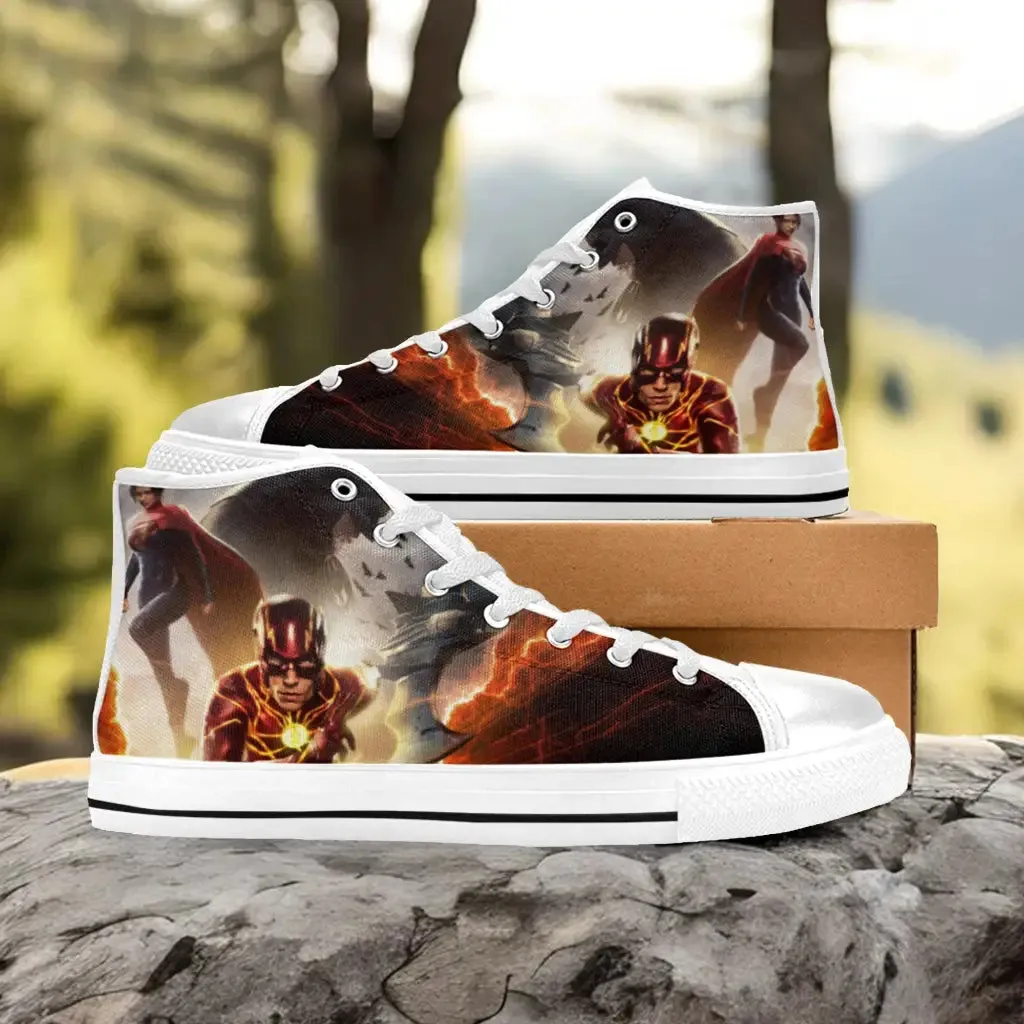 Super Girl Flash Batman Justice League Shoes High Top Sneakers for Kids and Adults