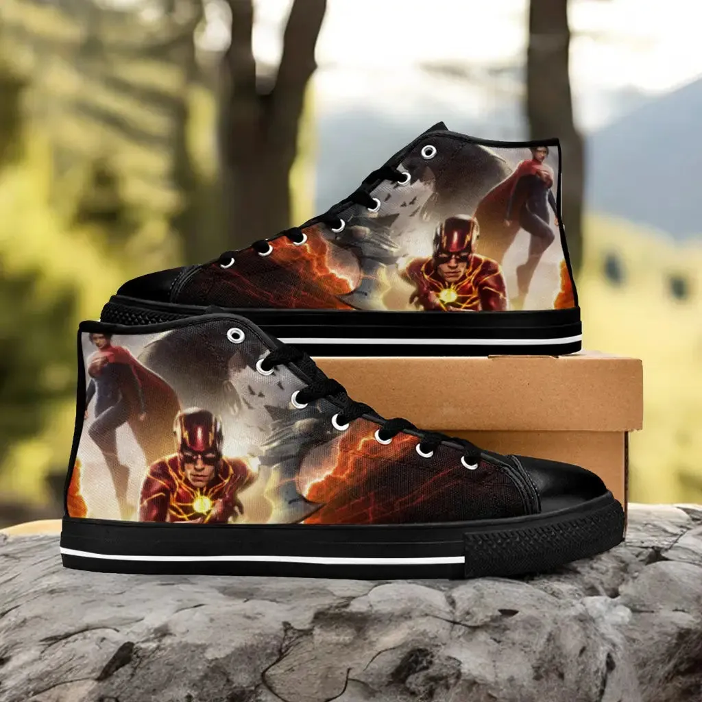 Super Girl Flash Batman Justice League Shoes High Top Sneakers for Kids and Adults