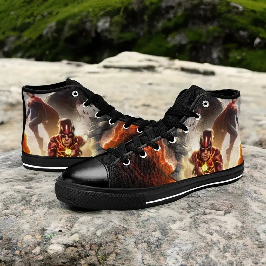 Super Girl Flash Batman Justice League Shoes High Top Sneakers for Kids and Adults