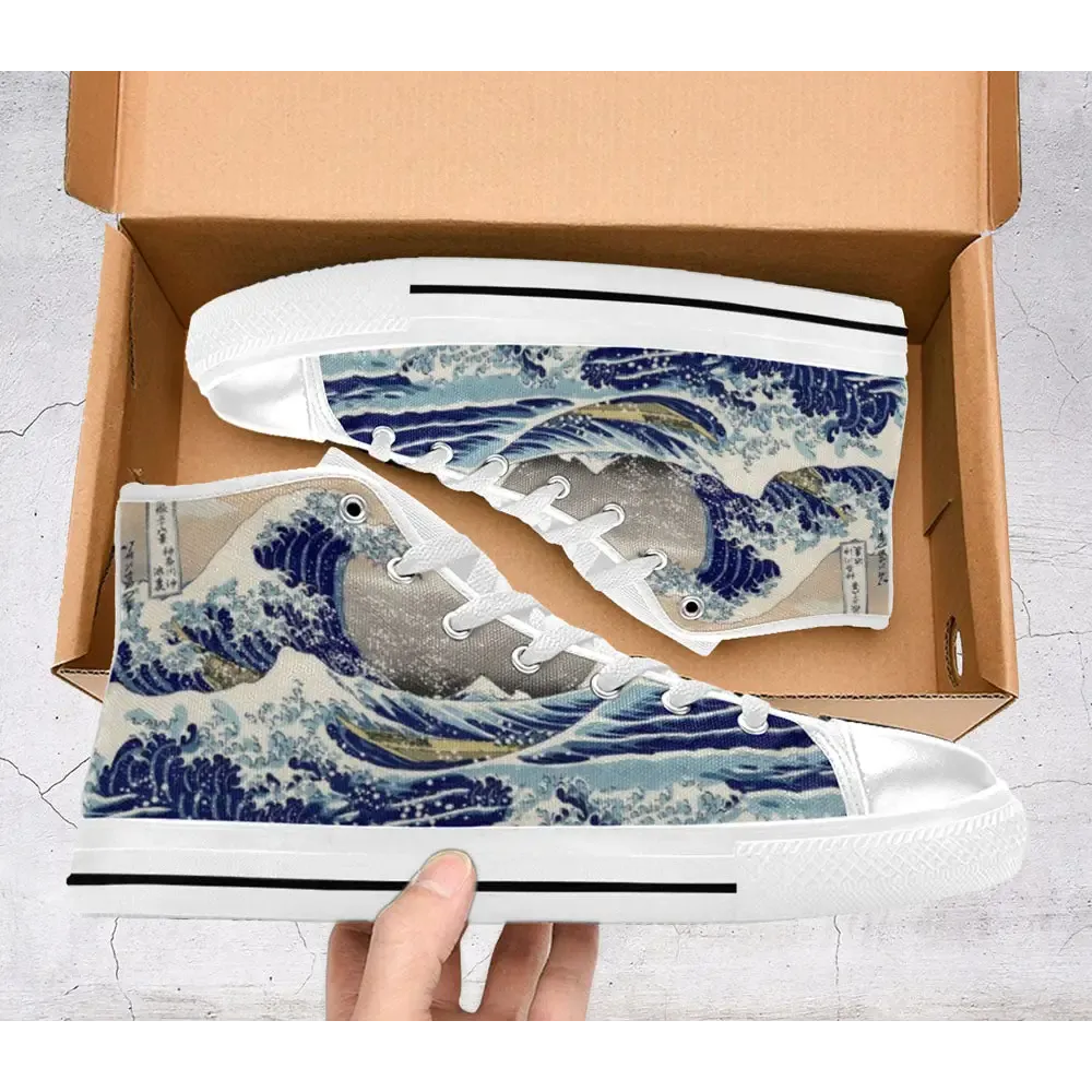 The Great Wave off Kanagawa Shoes High Top Sneakers for Kids and Adults