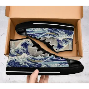 The Great Wave off Kanagawa Shoes High Top Sneakers for Kids and Adults
