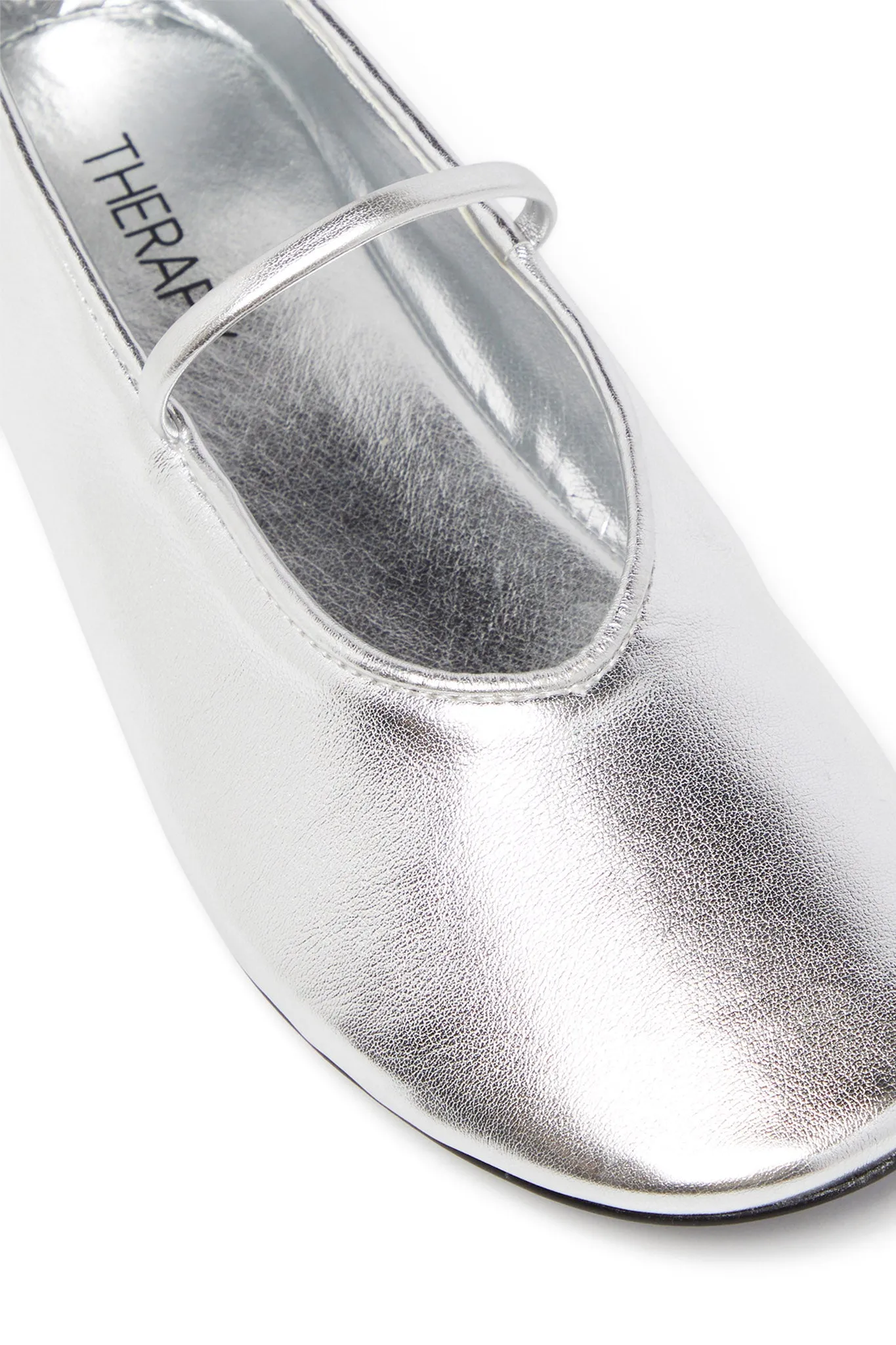 THERAPY Moncherri Ballet Flat Silver Smooth