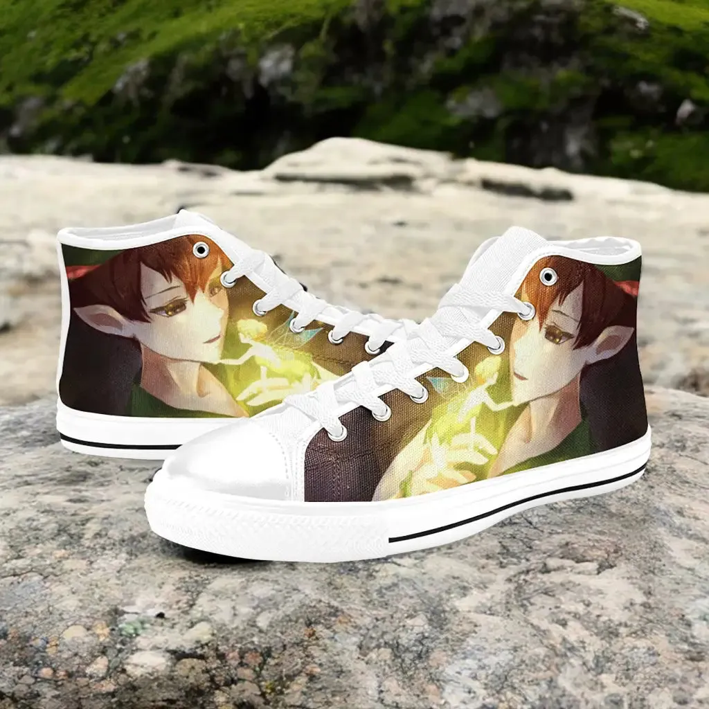 Tinkerbell Tinker Bell And Peter Pan Shoes High Top Sneakers for Kids and Adults