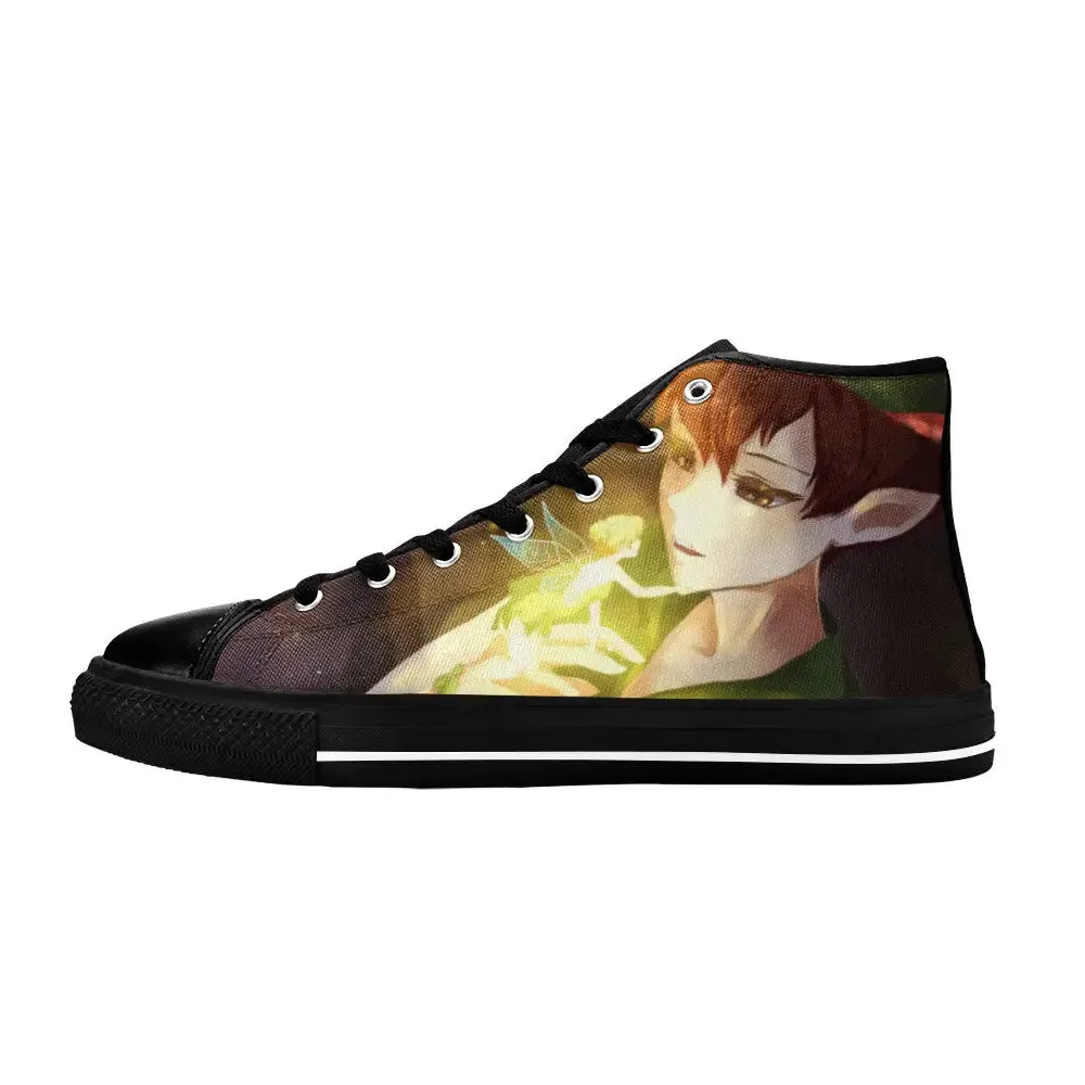 Tinkerbell Tinker Bell And Peter Pan Shoes High Top Sneakers for Kids and Adults