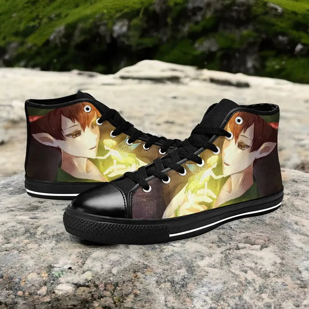 Tinkerbell Tinker Bell And Peter Pan Shoes High Top Sneakers for Kids and Adults