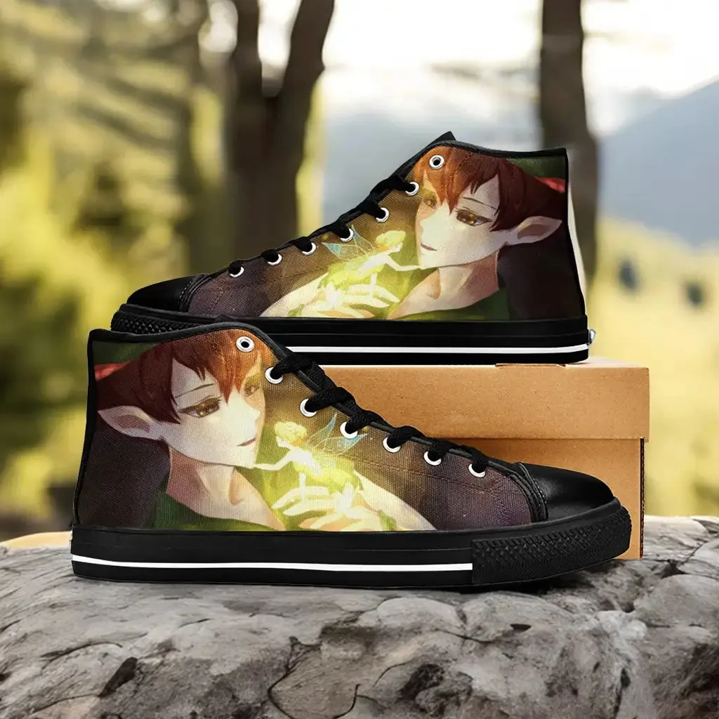 Tinkerbell Tinker Bell And Peter Pan Shoes High Top Sneakers for Kids and Adults