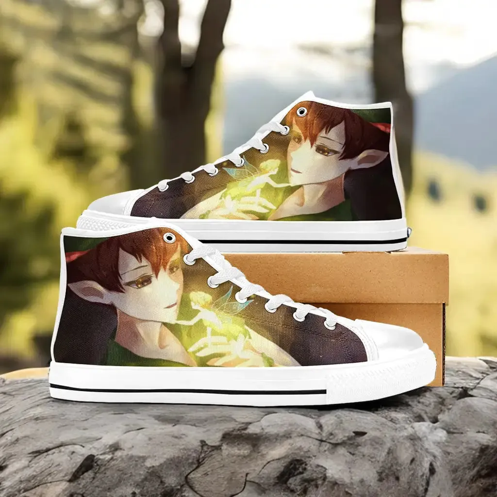 Tinkerbell Tinker Bell And Peter Pan Shoes High Top Sneakers for Kids and Adults