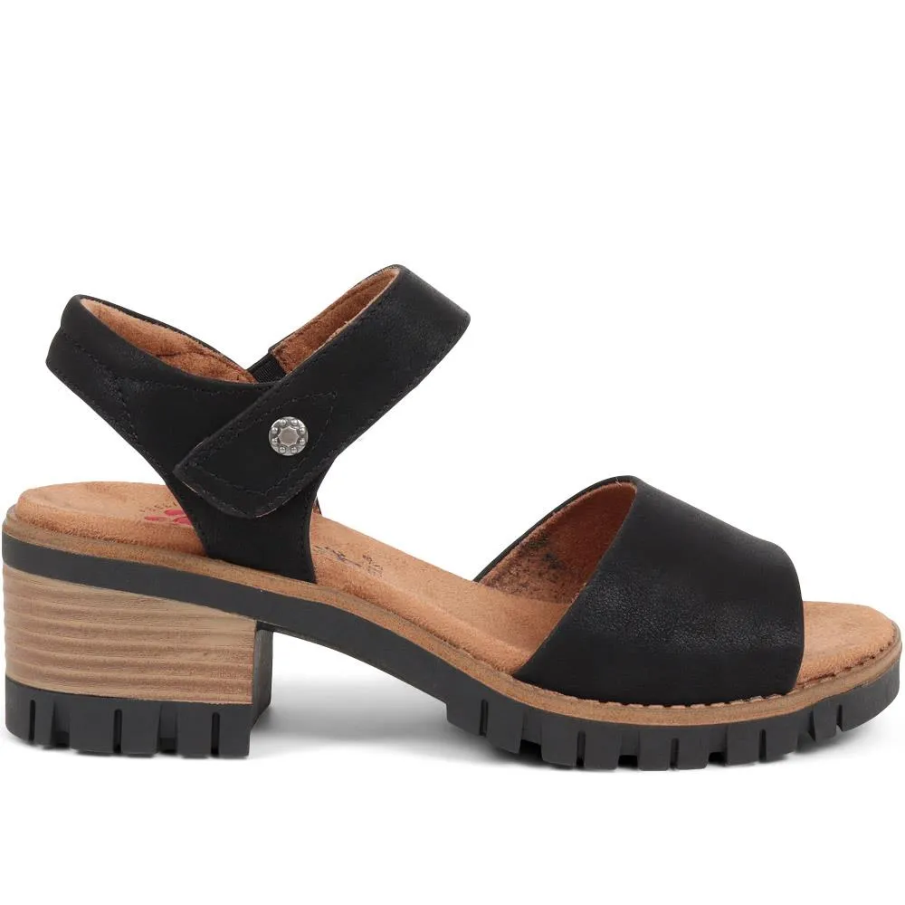 Touch Fasten Block Heeled Sandals - CENTR37033 / 323 341