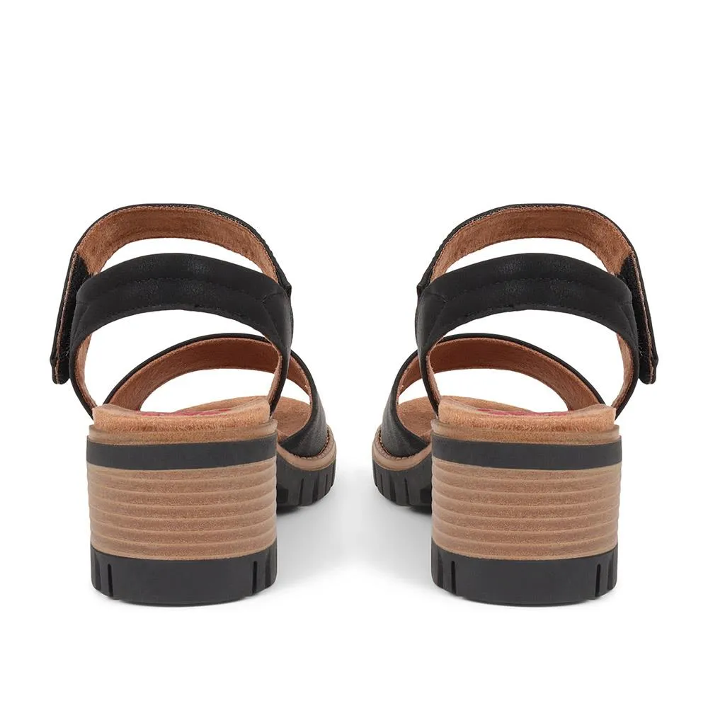 Touch Fasten Block Heeled Sandals - CENTR37033 / 323 341