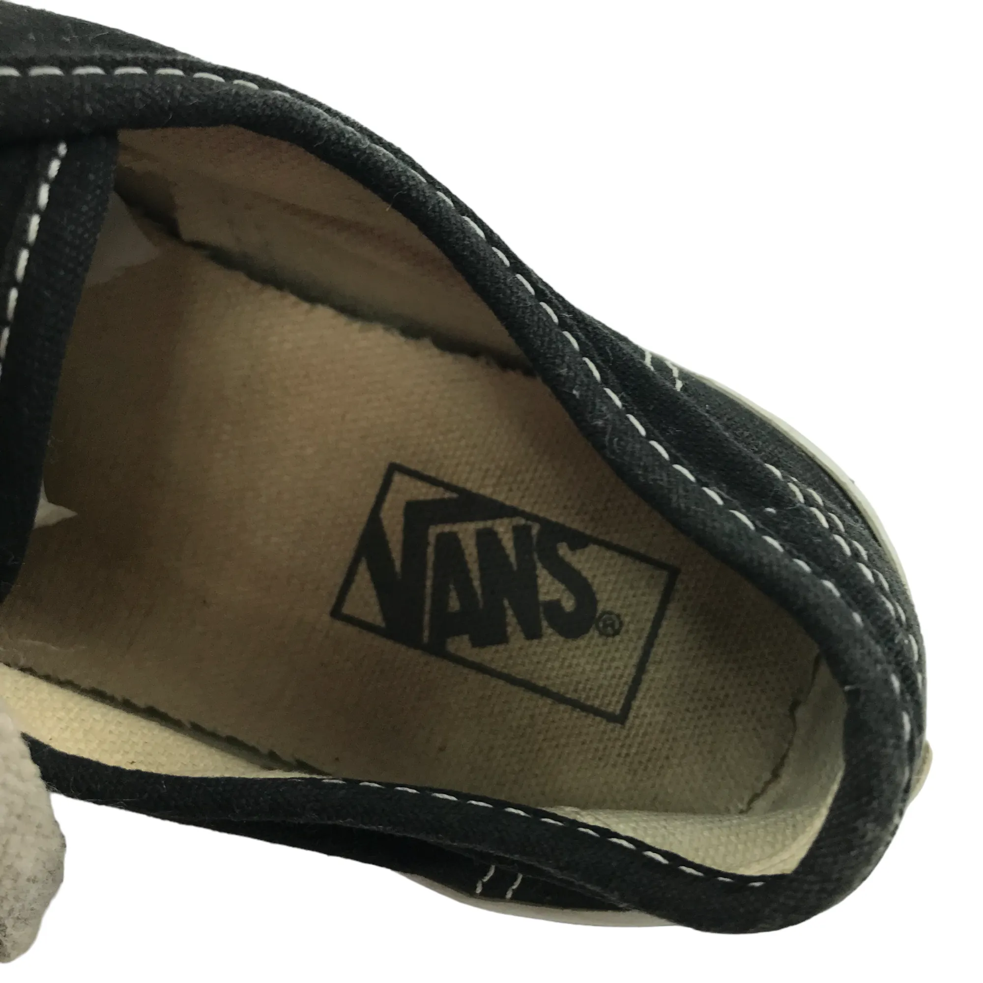 Vans Trainers Shoe Size 2 Black Canvas Shoes