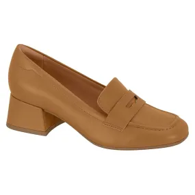 Vizzano 1426-102 Block Heel Round Toe Loafer Pump in Camel Napa