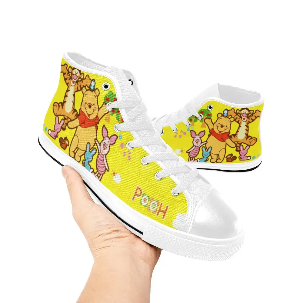 Winnie the pooh Piglet Tiger Shoes High Top Sneakers for Kids and Adults