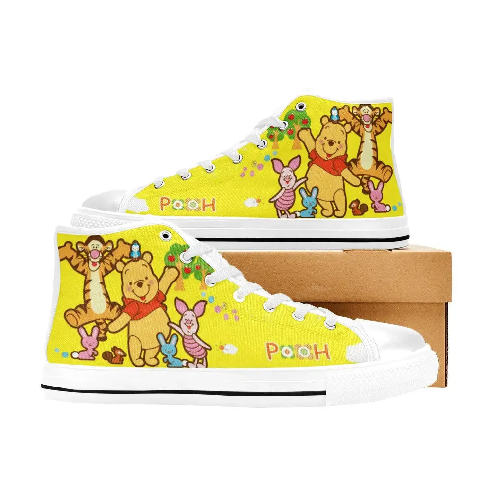Winnie the pooh Piglet Tiger Shoes High Top Sneakers for Kids and Adults