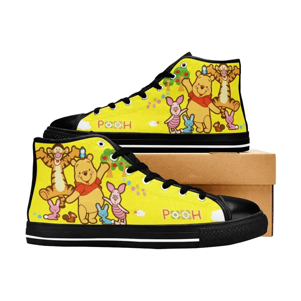 Winnie the pooh Piglet Tiger Shoes High Top Sneakers for Kids and Adults