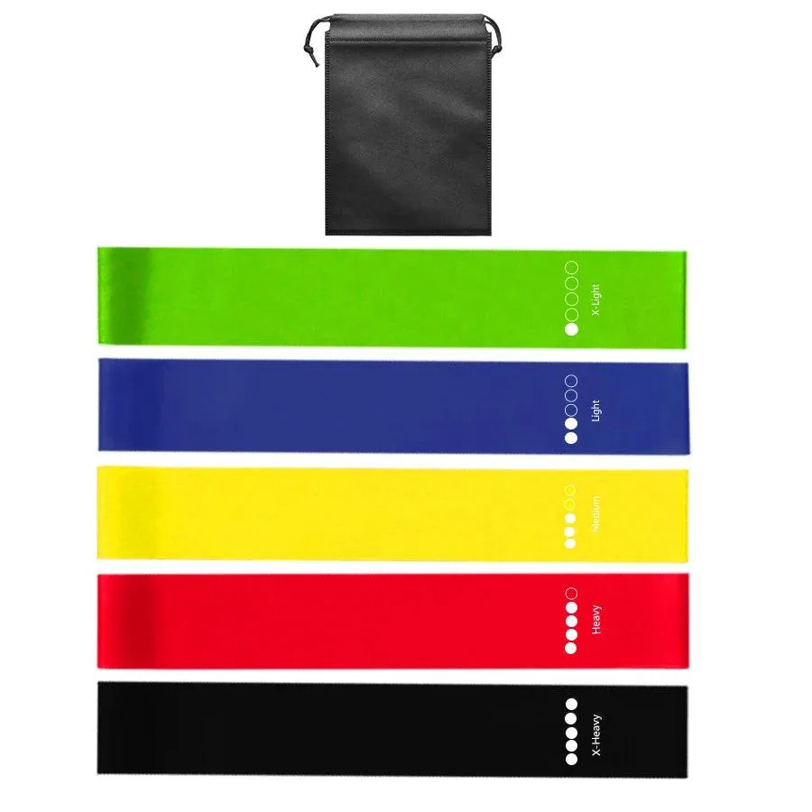 Yoga Resistance Bands, 5 Resistance Levels, Compact, Lightweight, Ideal for Strength Training, Muscle Relaxation, and Core Exercises