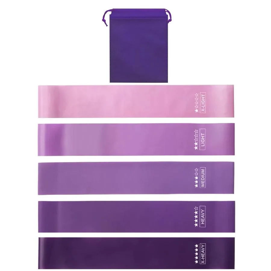 Yoga Resistance Bands, 5 Resistance Levels, Compact, Lightweight, Ideal for Strength Training, Muscle Relaxation, and Core Exercises