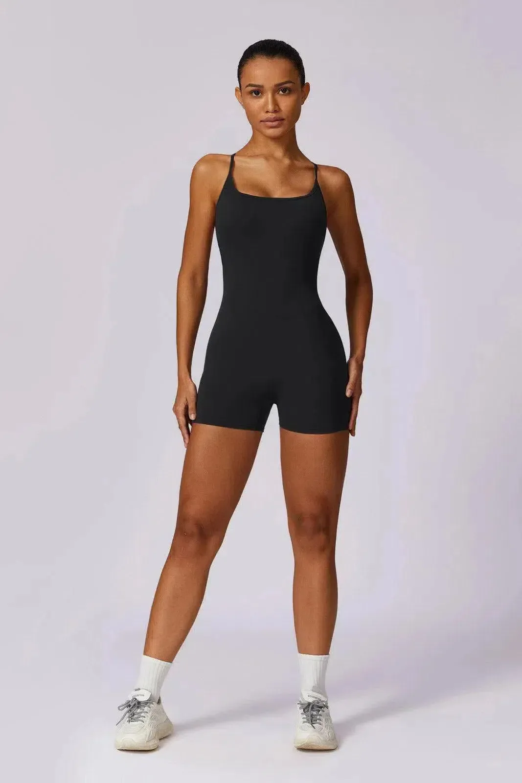 Zuleida – Adjustable crossback straps – Gymwear romper