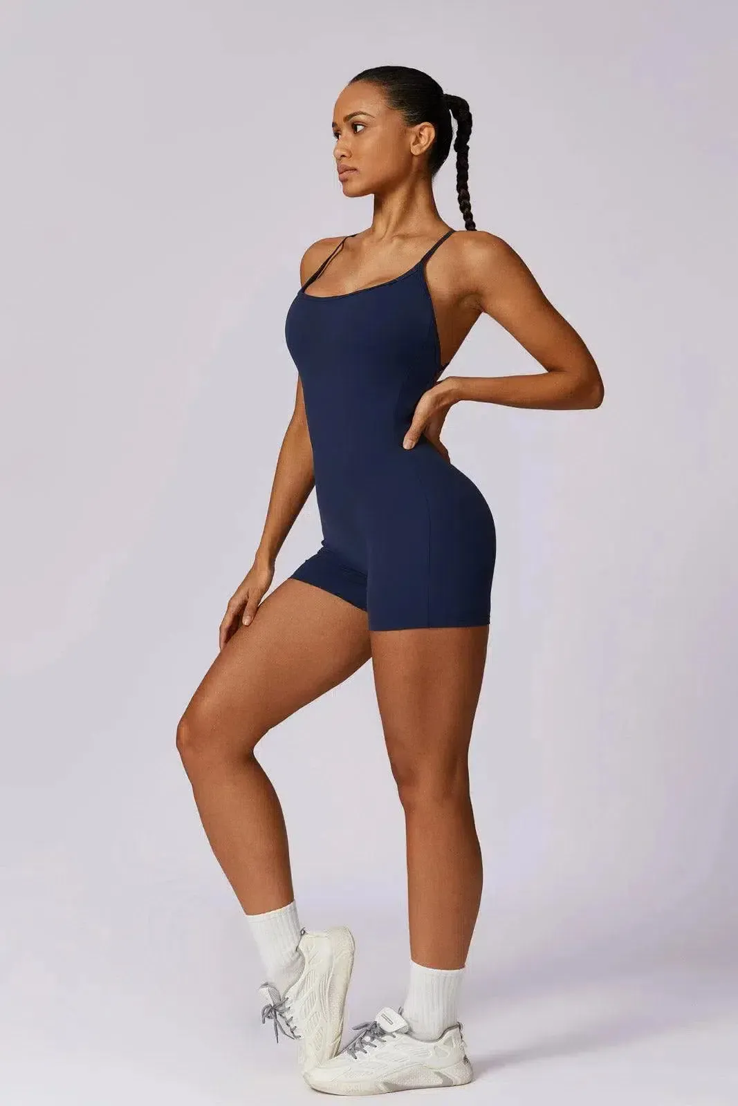 Zuleida – Adjustable crossback straps – Gymwear romper