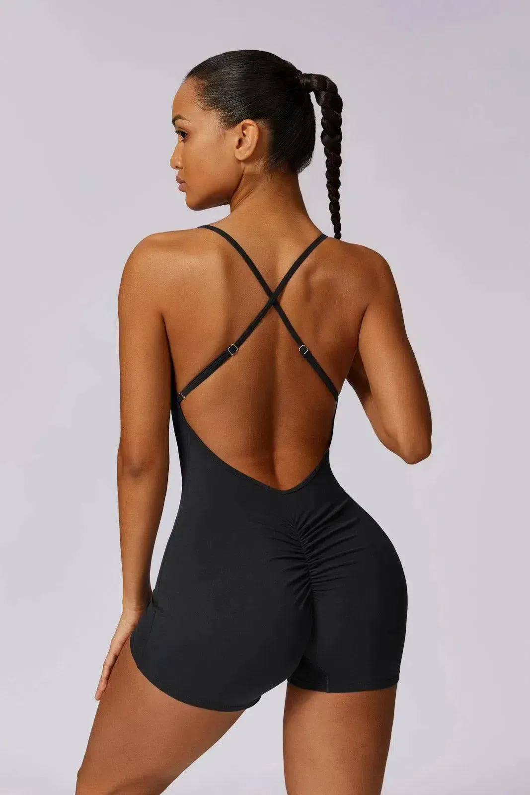 Zuleida – Adjustable crossback straps – Gymwear romper